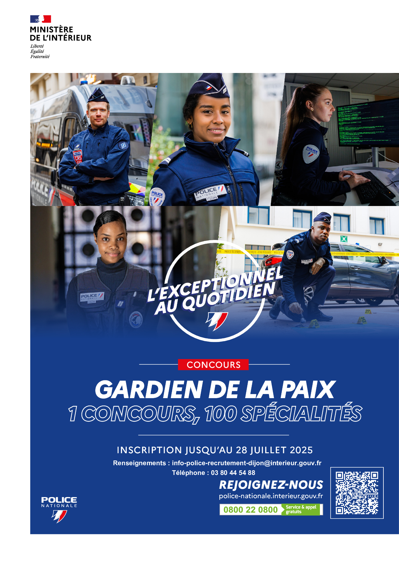 Affiche recrutement gardien de la paix